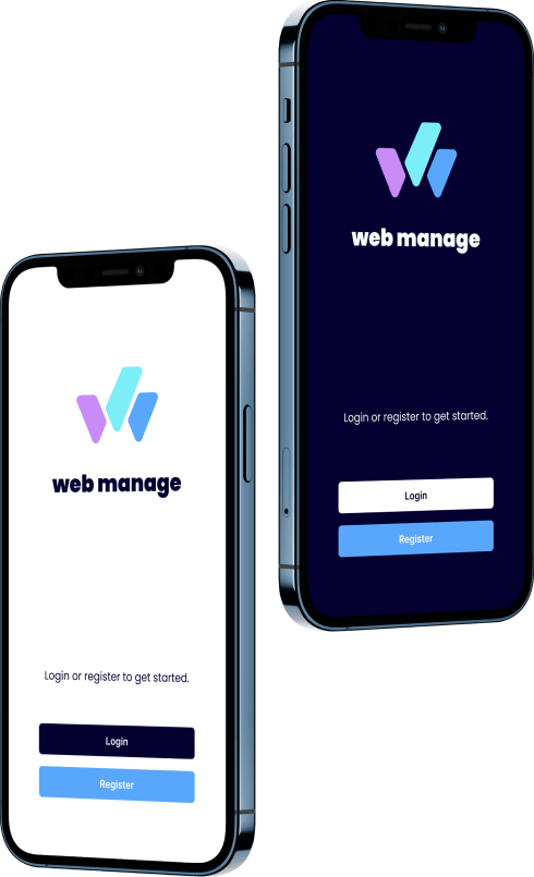 Web Manage phone app mockups